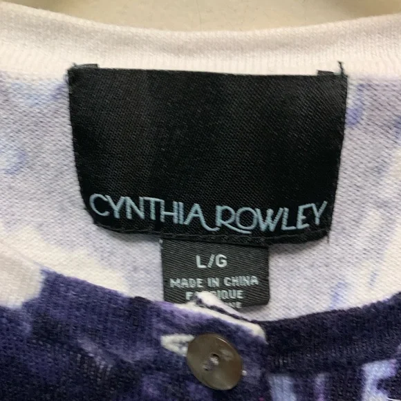 CYTHIA ROWLEY Purple Patterned Button Up Cardigan - Picture 2 of 5